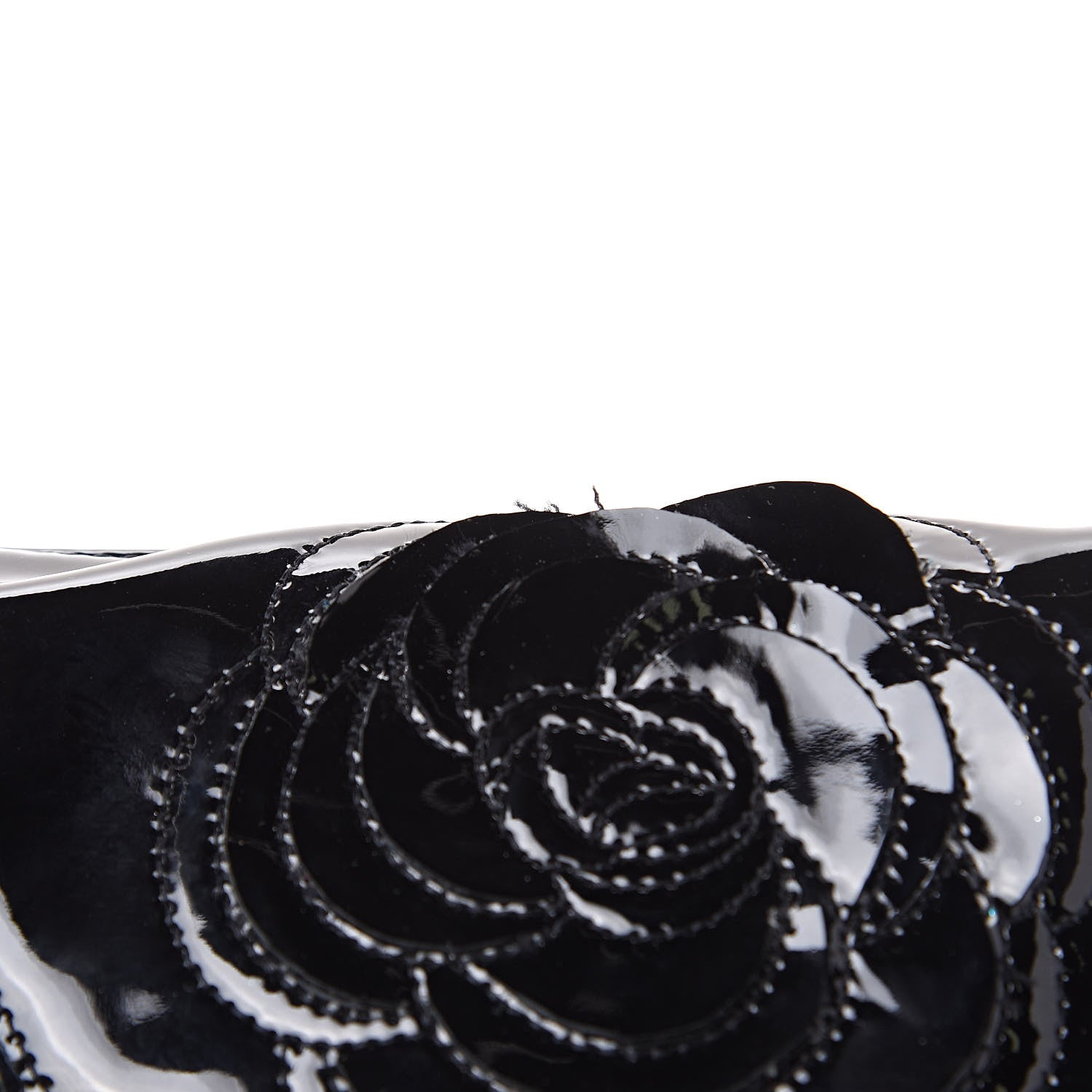 Chanel Patent Camellia Cosmetic Pouch Black 10 of 11
