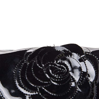 Chanel Patent Camellia Cosmetic Pouch Black 10 of 11