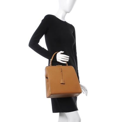 Prada Saffiano Lux Framed Bag Caramel 2 of 8