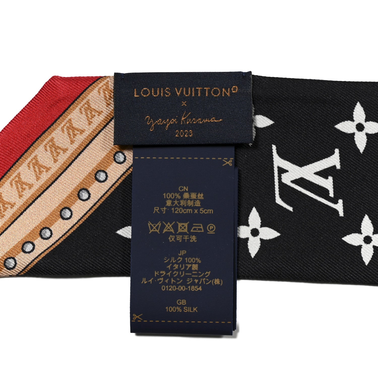Louis Vuitton LV x YK Kusama Painted Dots Scarf Black Multicolor 3 of 3