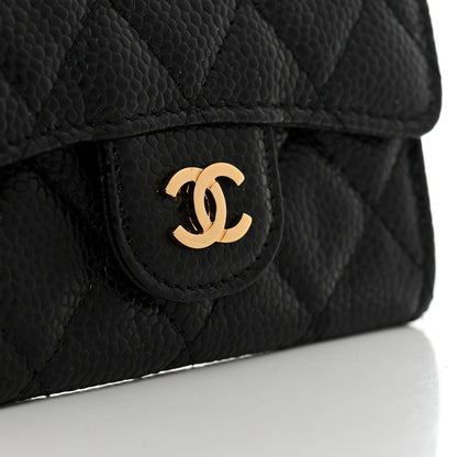 Chanel Caviar Quilted Flap Card Holder Wallet Black 9 of 10