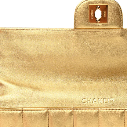 Chanel Metallic Lambskin Quilted East West Chocolate Bar Flap Gold 13 of 16