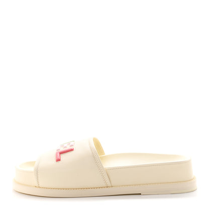 Chanel Lambskin Cha-Nel Mule Sandals 40.5 Ivory Multicolor 1 of 9