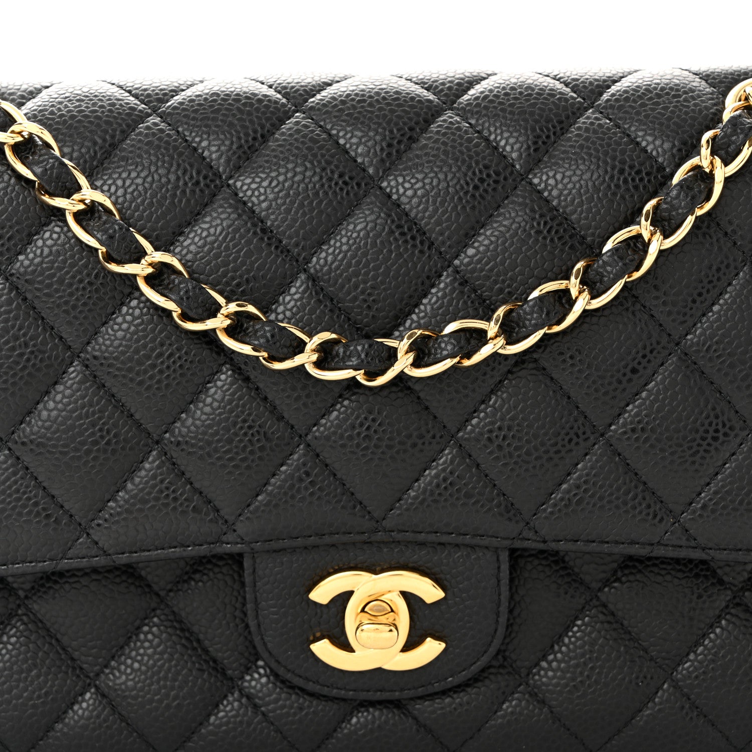 Chanel Caviar Quilted Medium Double Flap Black 8 of 10