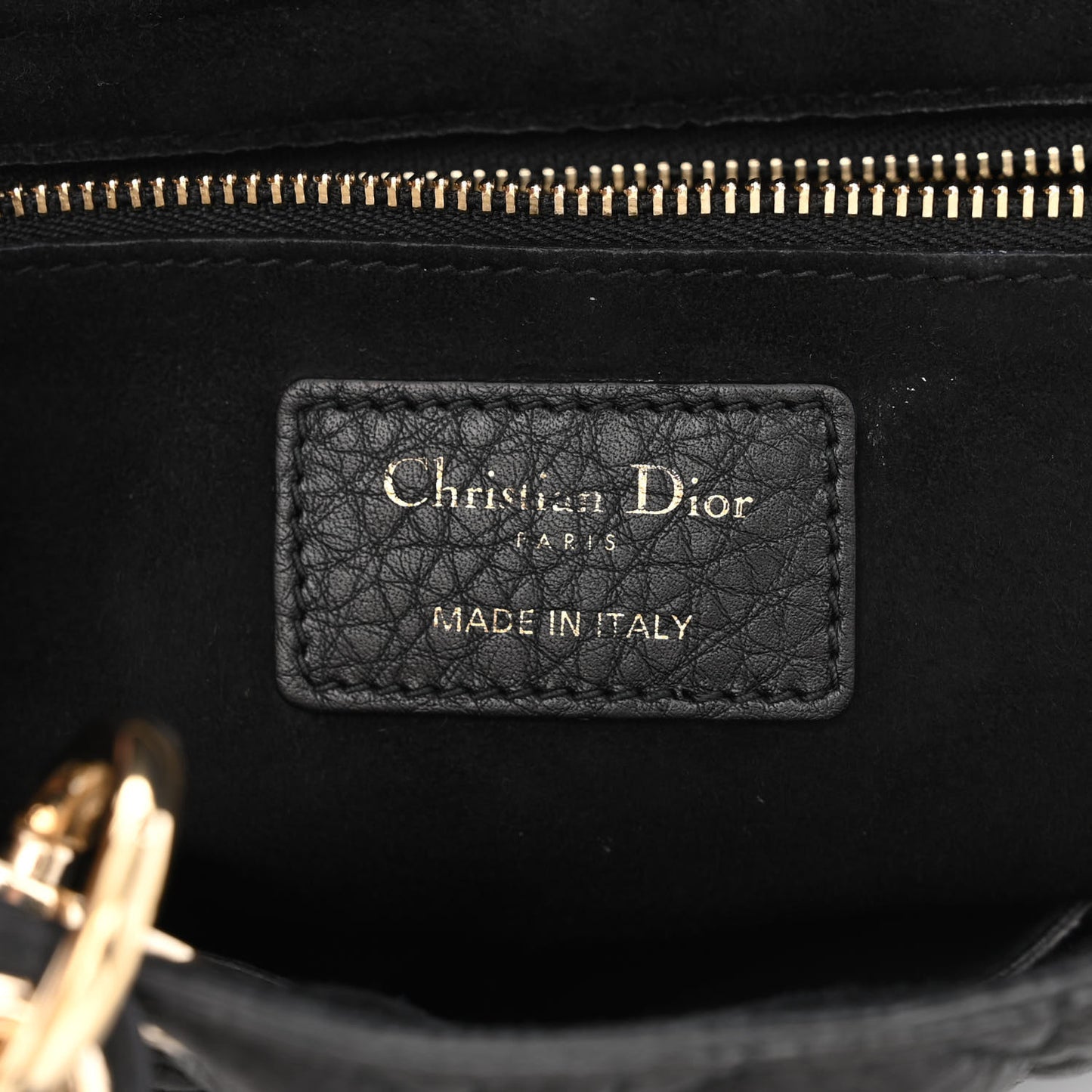 Grained Calfskin Cannage Medium Supple Lady Dior Black
