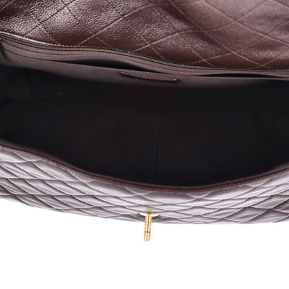 Chanel Grained Calfskin Quilted XXL Travel Flap Bag Burgundy 5 of 11