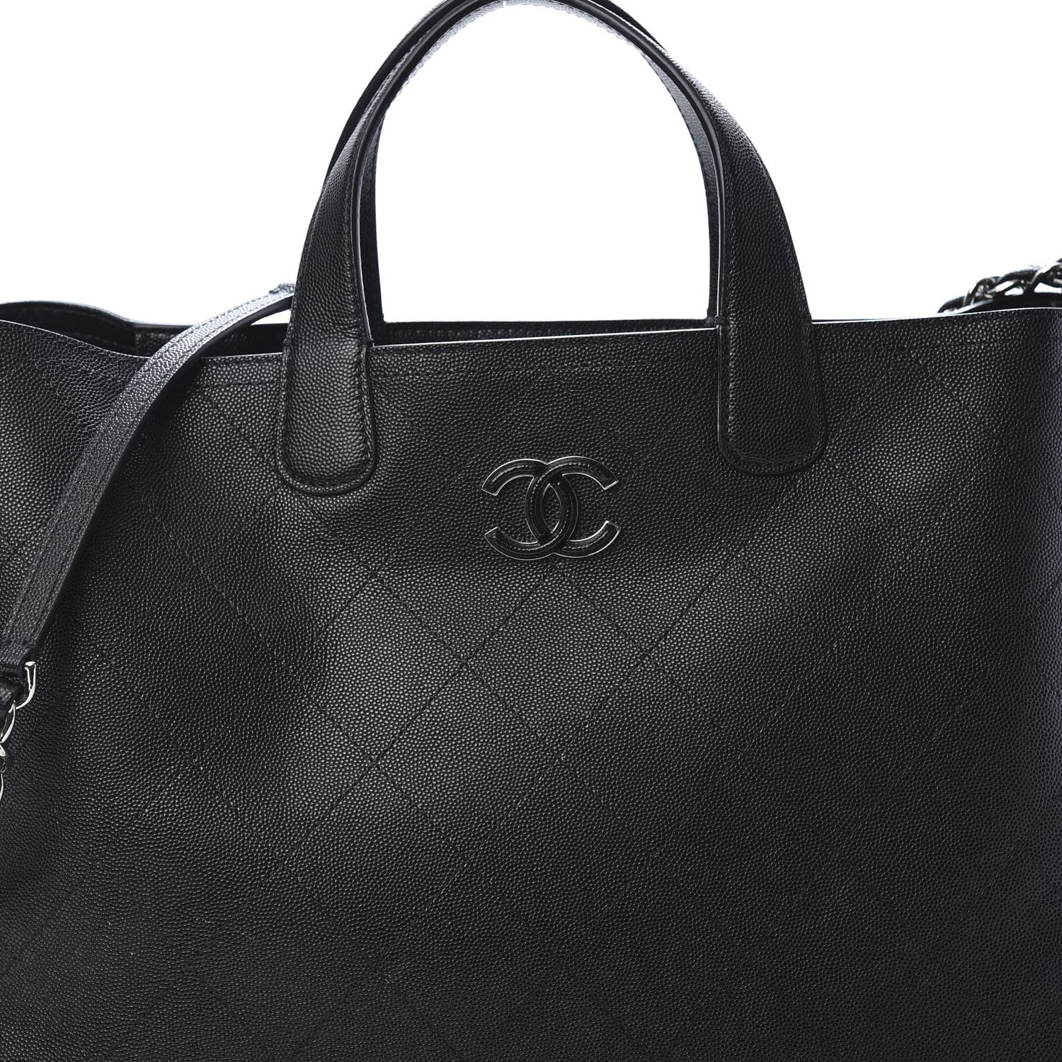 Chanel Caviar Stitched Large Shopping Tote Black 8 of 12