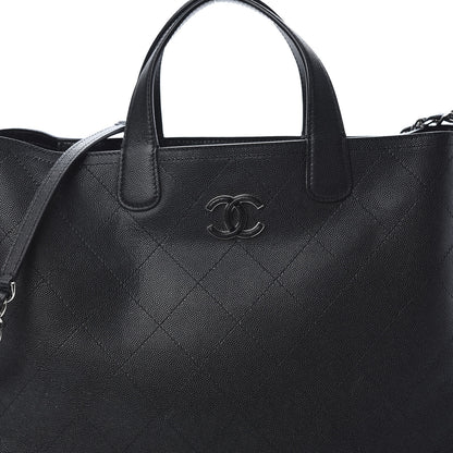 Chanel Caviar Stitched Large Shopping Tote Black 8 of 12