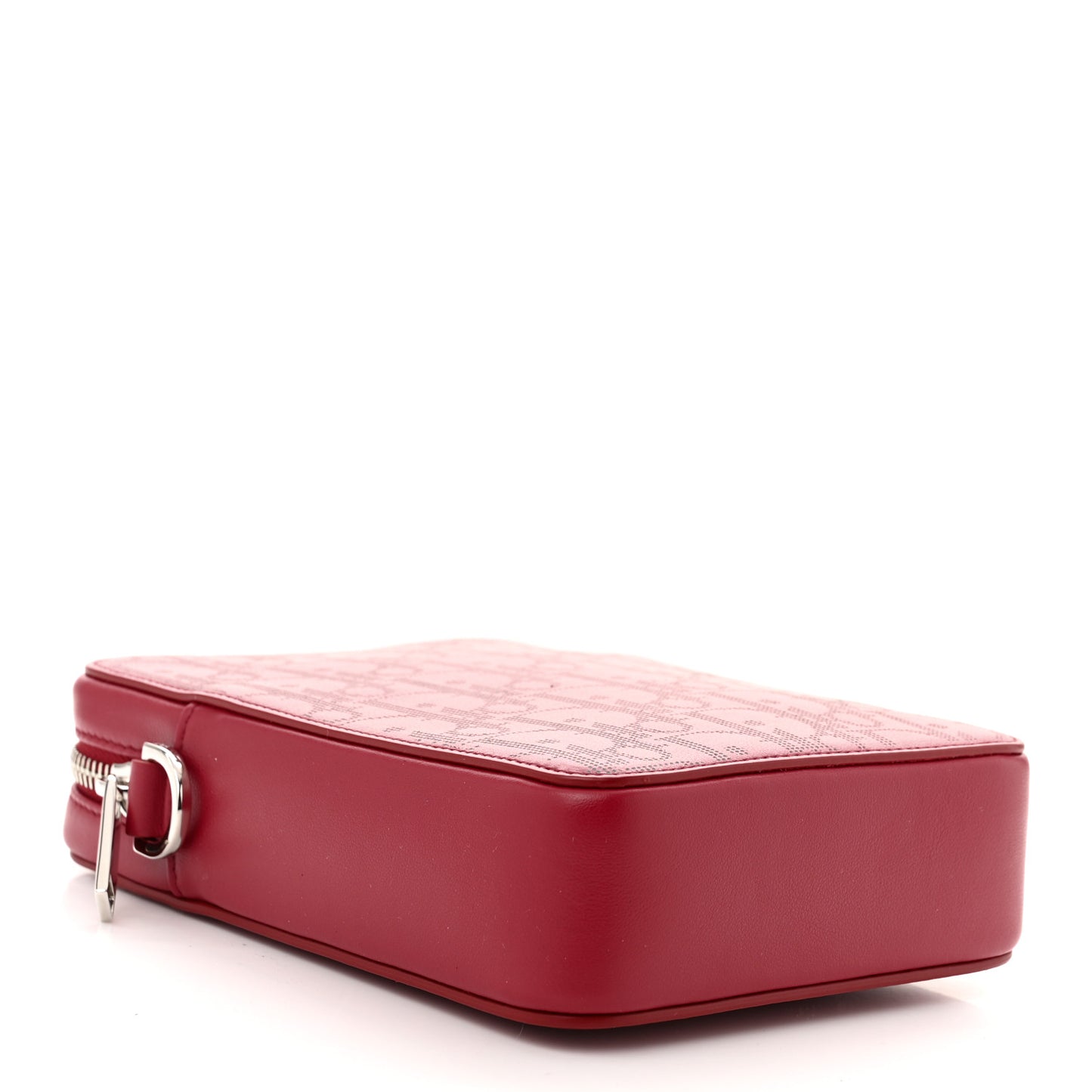 Calfskin Oblique Galaxy Perforated World Tour Messenger Pouch Red White