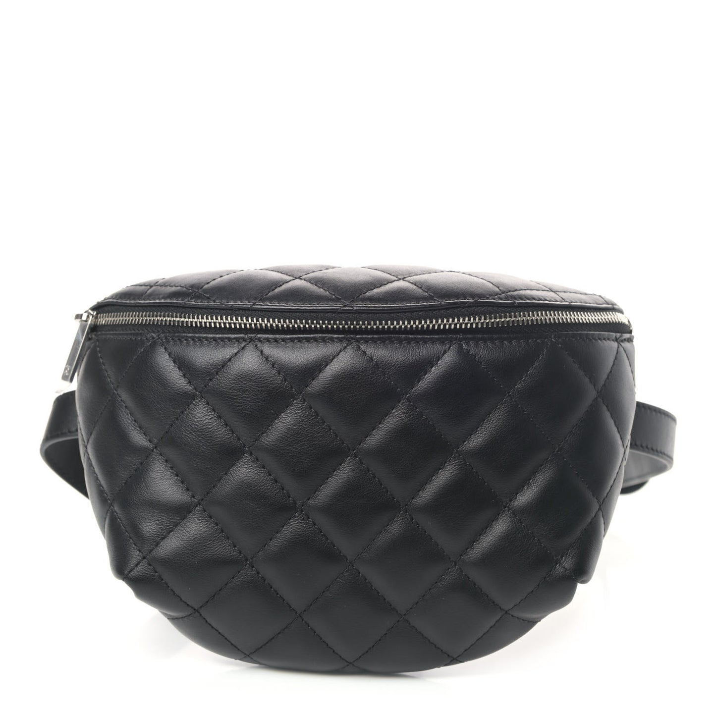 Calfskin Quilted Waist Belt Bag Black