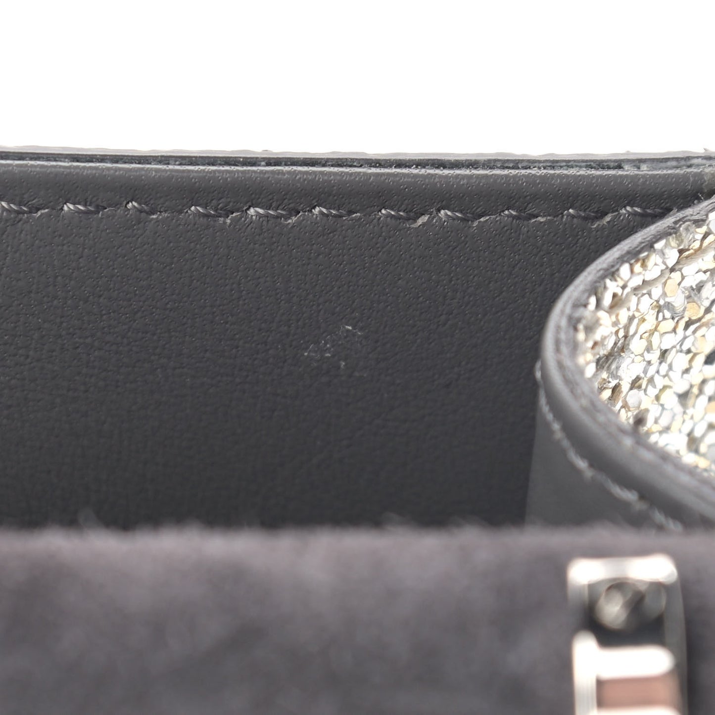 Coarse Glitter Mini Paris Crossbody Platinum