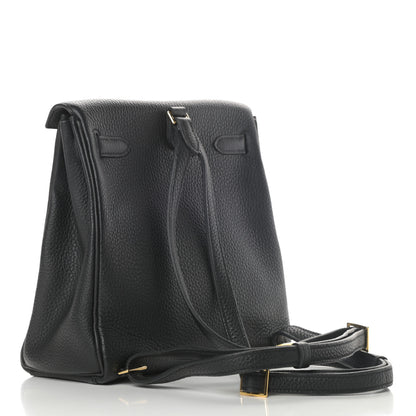 Hermes Taurillon Clemence Kelly Ado Backpack Black 3 of 10