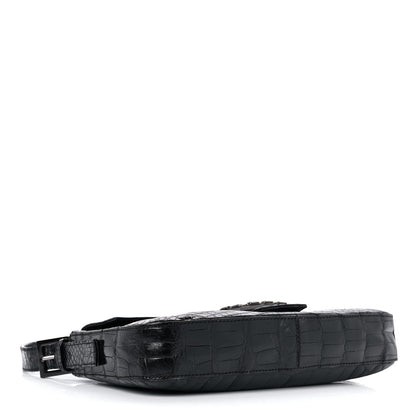 Fendi Crocodile Crystal Baguette Black 4 of 12