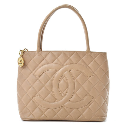 Chanel Caviar Quilted Medallion Tote Beige 1 of 18