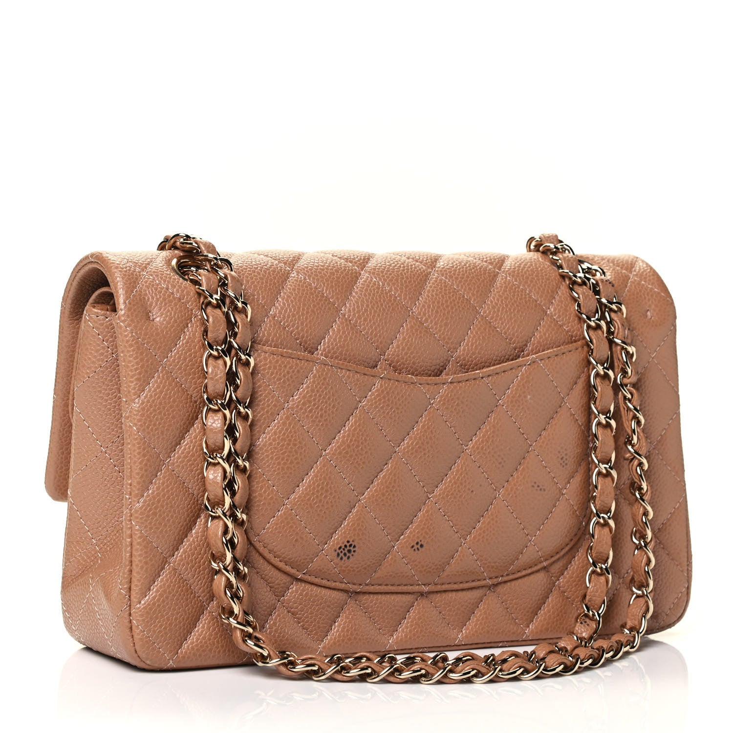 Chanel Caviar Quilted Medium Double Flap Dark Beige 2 of 5