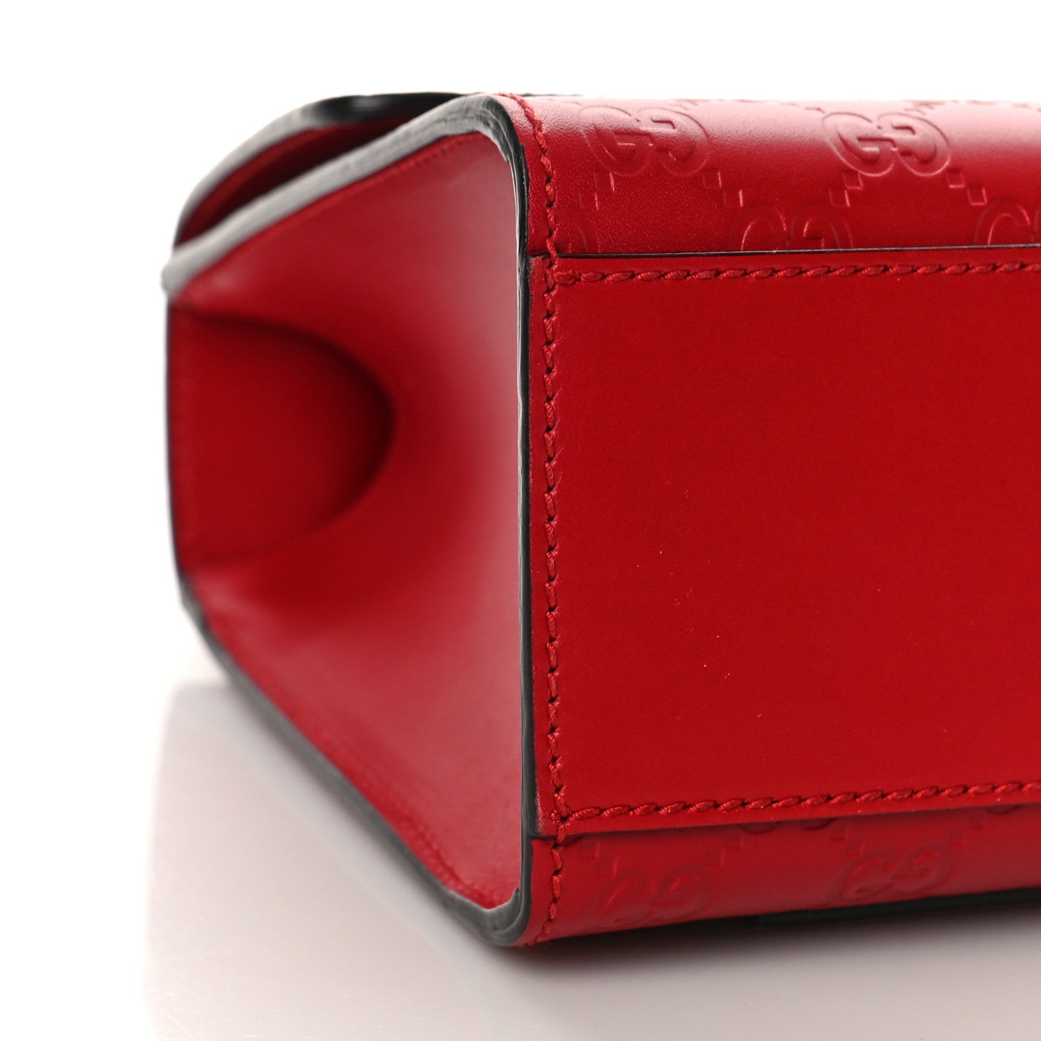 Gucci Guccissima Medium Padlock Shoulder Bag Hibiscus Red 8 of 9