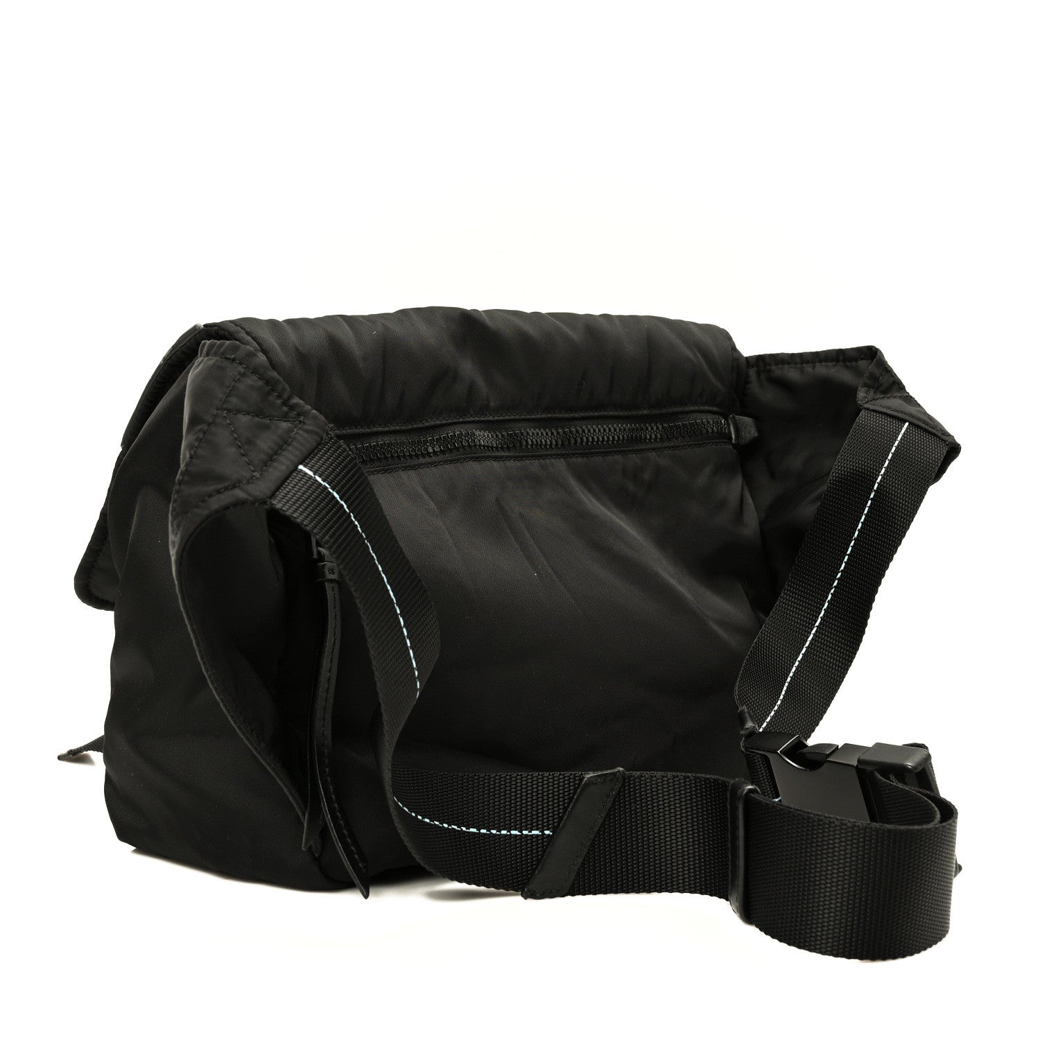 Prada Tessuto Nylon Logo Messenger Bag Black 3 of 9