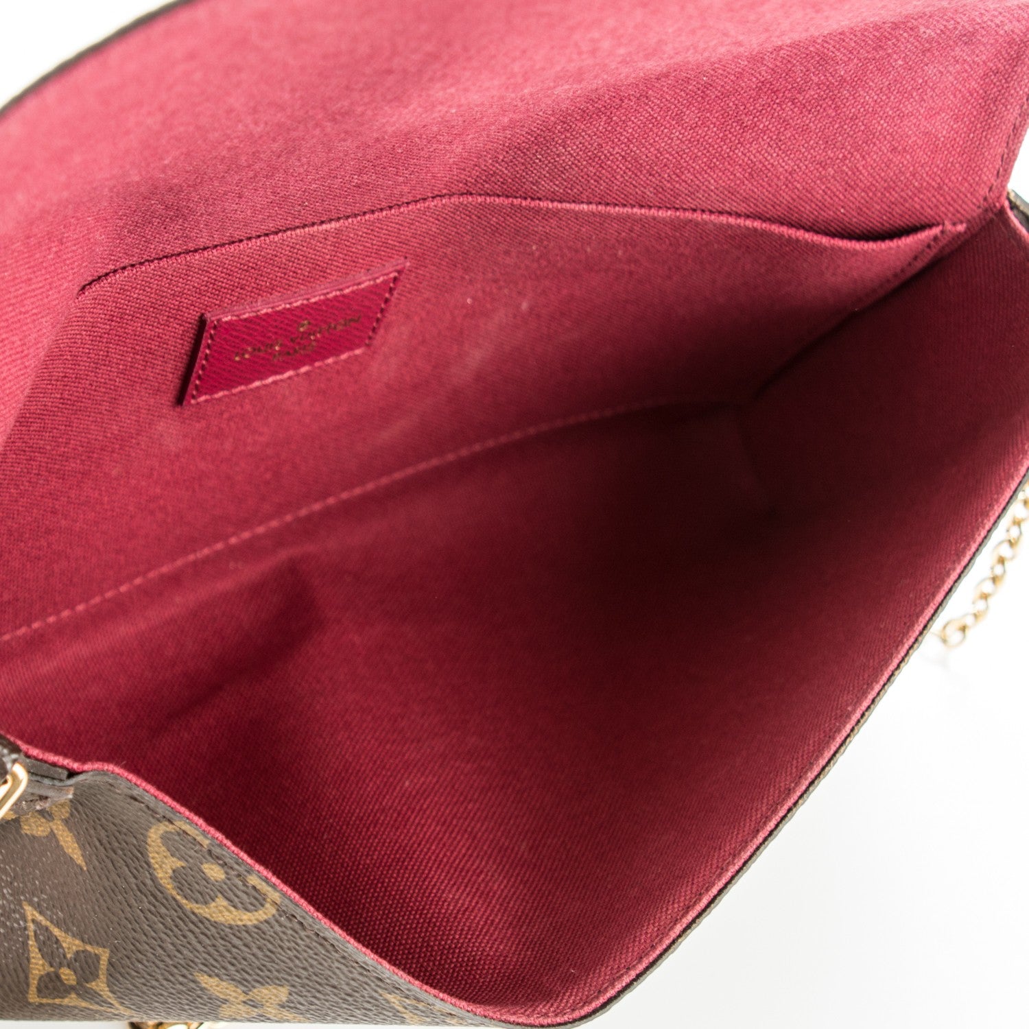 Louis Vuitton Monogram Pochette Felicie Chain Wallet Fuchsia 5 of 8