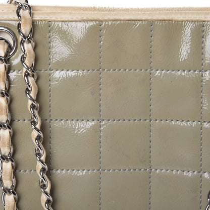 Chanel Patent Chocolate Bar Quilted Tote Khaki Beige 18 of 22