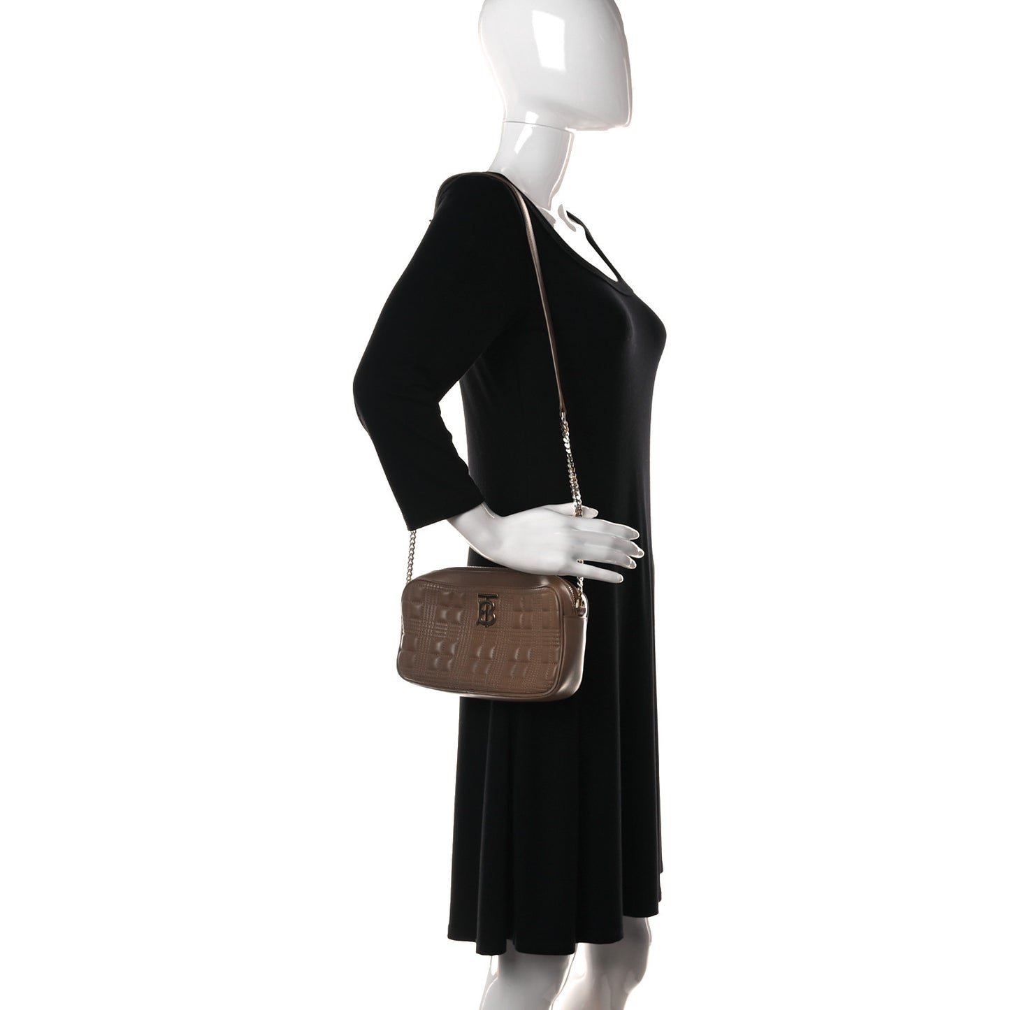 Lambskin Quilted Camera Bag Camel