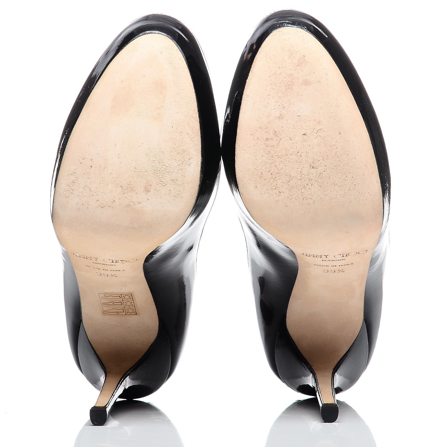 Patent Napa Sepia Platform Pumps 39.5 Beige Black