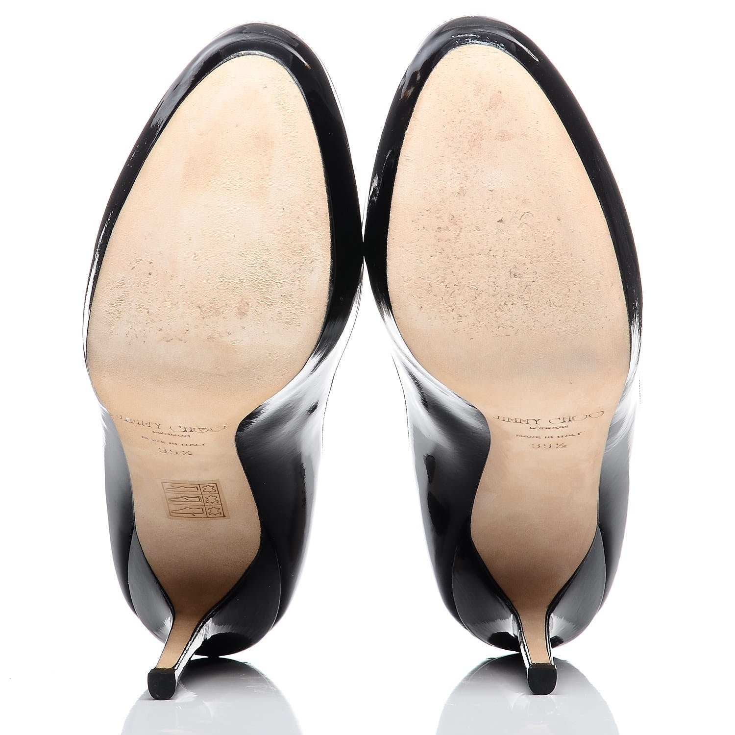 Jimmy Choo Patent Napa Sepia Platform Pumps 39.5 Beige Black 5 of 9