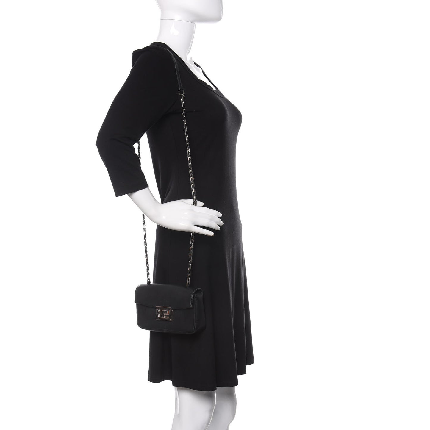 Shiny Nappa Mini Be Baguette Shoulder Bag Black