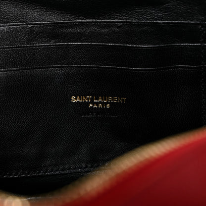 Saint Laurent Grain De Poudre Matelasse Monogram Mini Lou Camera Bag Eros Red 6 of 9