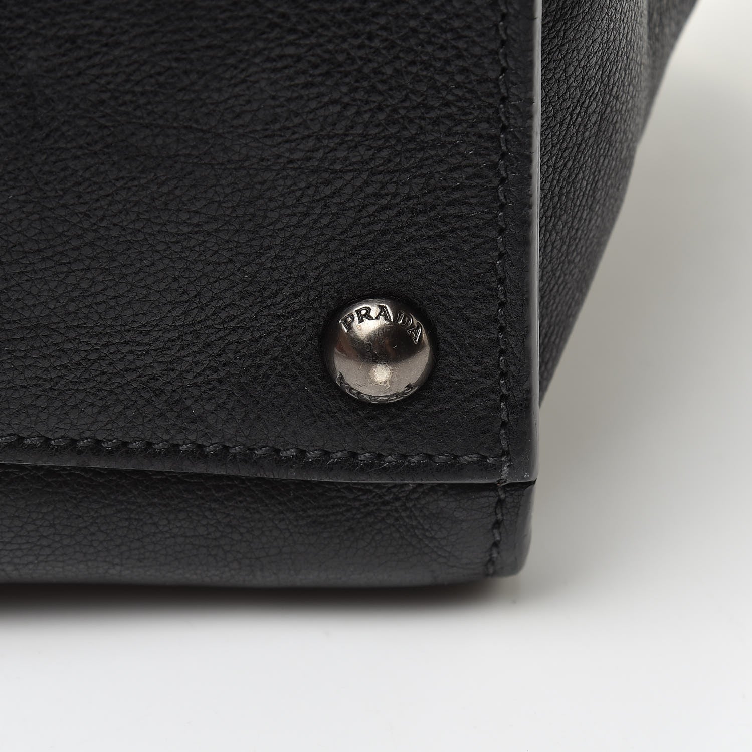 Prada Glace Calf Small Twin Pocket Tote Black 23 of 25