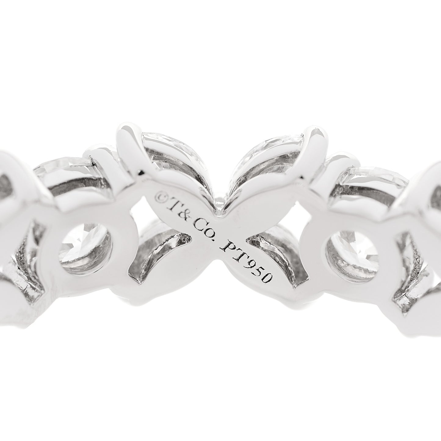 Platinum Diamond Victoria Alternating Band Ring 55 7.25