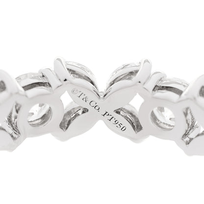 Tiffany Platinum Diamond Victoria Alternating Band Ring 55 7.25 4 of 5
