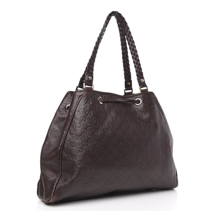 Gucci Guccissima Peggy Braided Tote Dark Brown 3 of 15