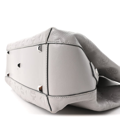MCM Calfskin Ottomar Monogram Essential Hobo Dove 10 of 10