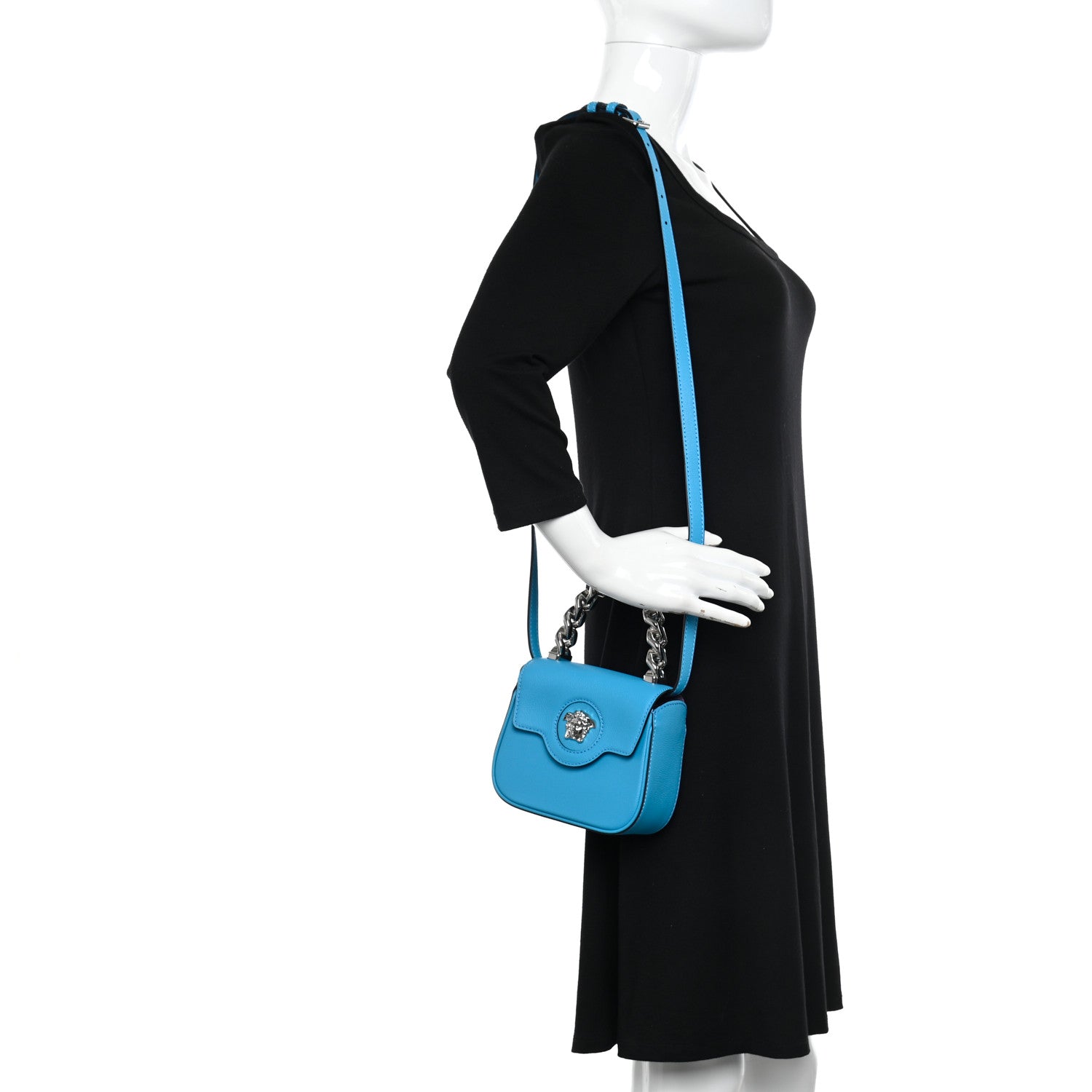 Versace Grained Calfskin Mini La Medusa Bag Turquoise 2 of 12