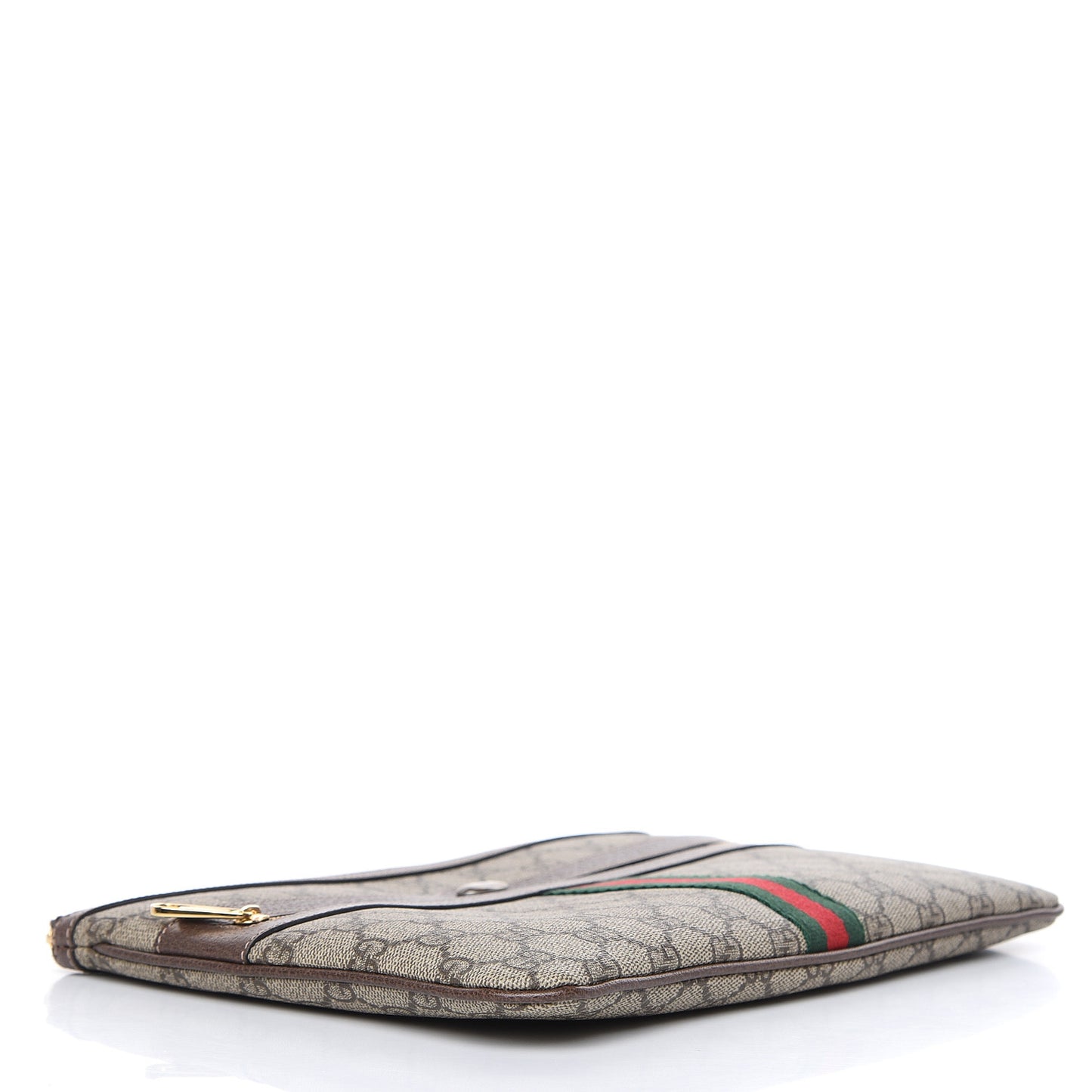 GG Supreme Monogram Large Ophidia Pouch Clutch Brown