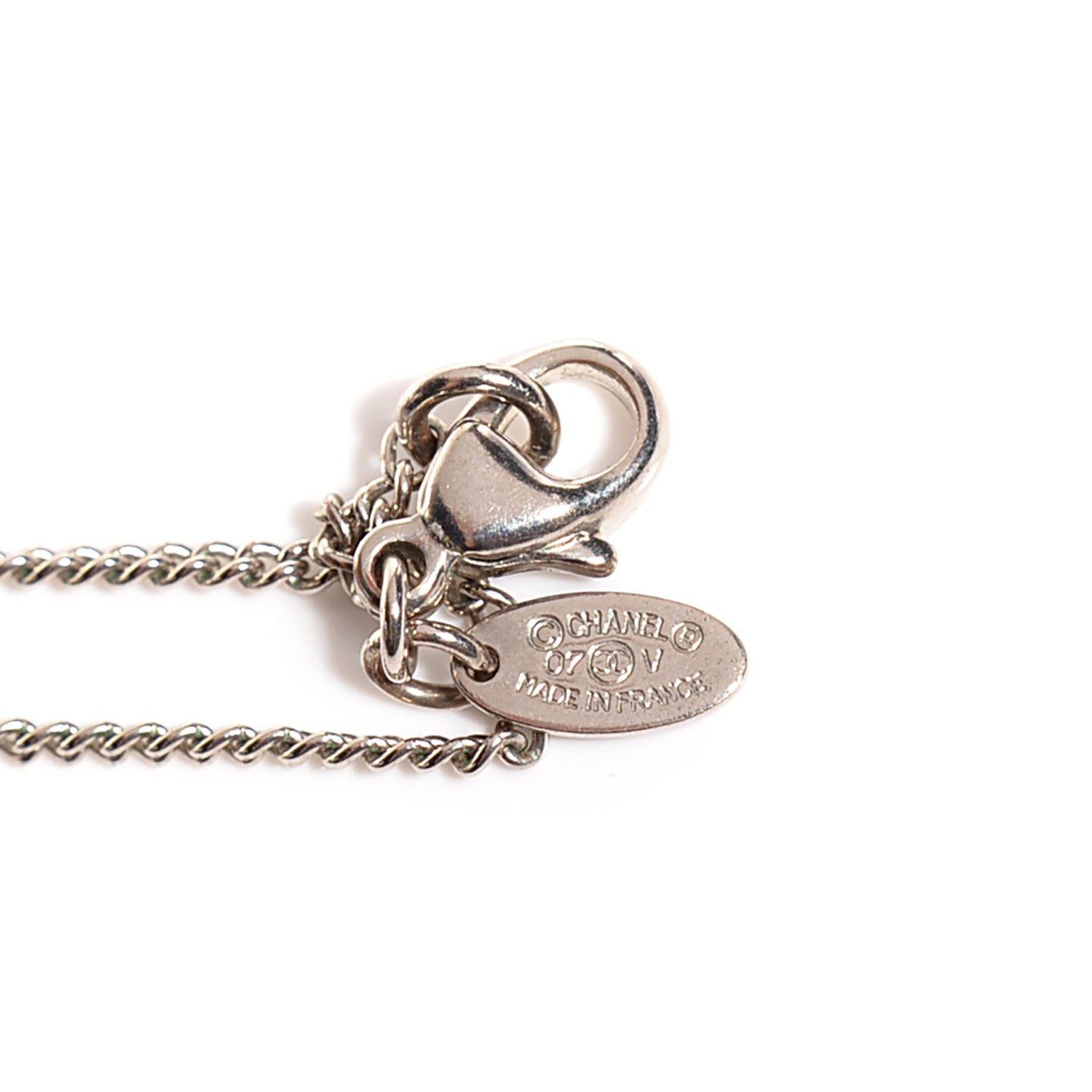 Chanel Enamel CC Necklace Black Silver 4 of 4