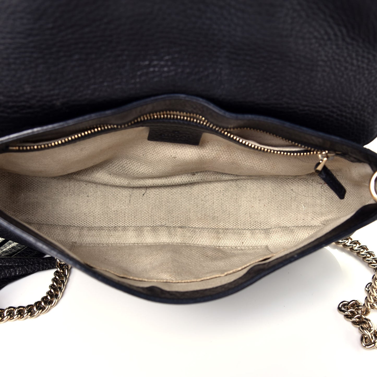 Pebbled Calfskin Medium Soho Flap Crossbody Black