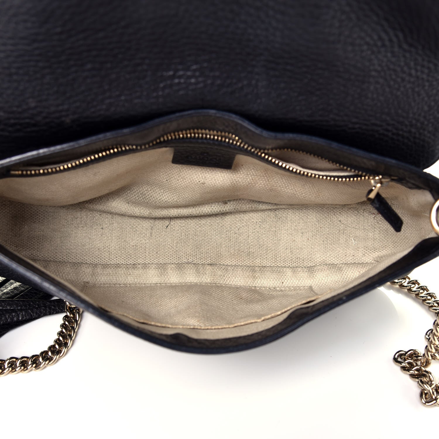 Gucci Pebbled Calfskin Medium Soho Flap Crossbody Black 5 of 10
