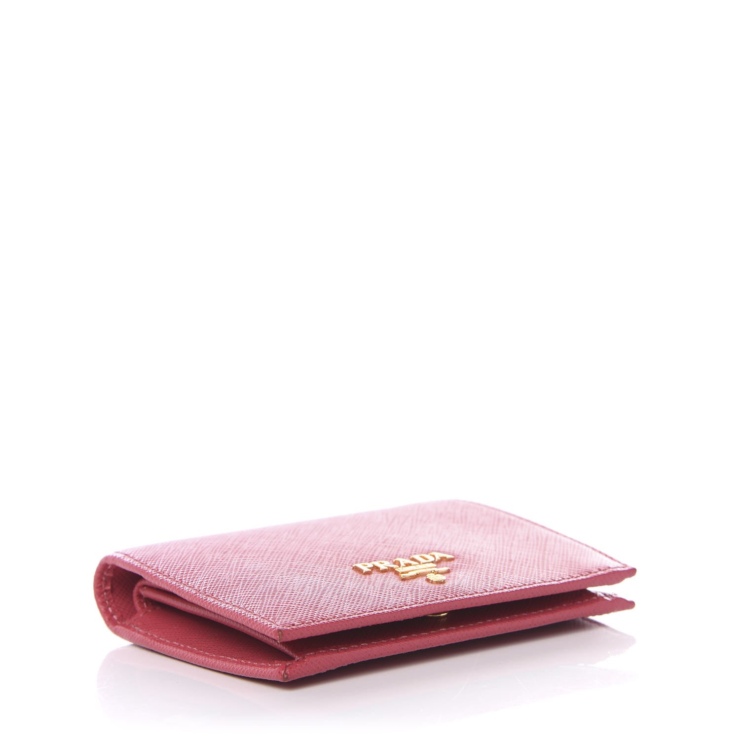 Prada Saffiano Metal Bi-Fold Wallet Peonia 3 of 8