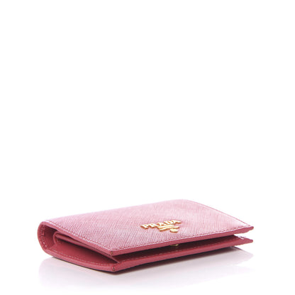 Prada Saffiano Metal Bi-Fold Wallet Peonia 3 of 8