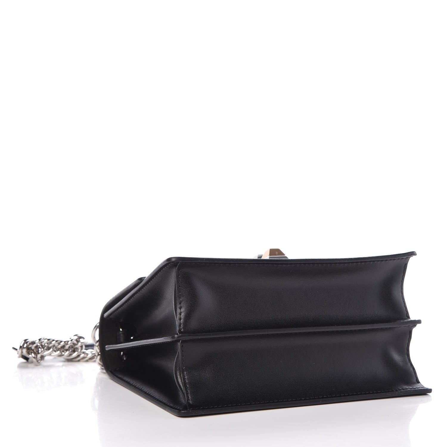 Fendi Vitello Liberty Lucido Metal Monster Eyes Studded Small Kan I Shoulder Bag Black 5 of 8