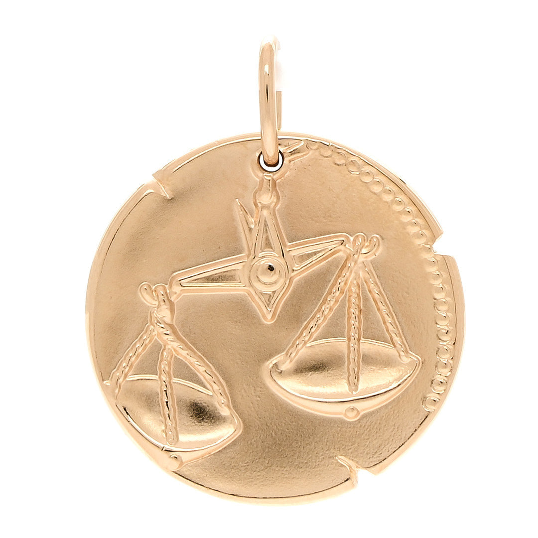18K Yellow Gold Zodiac Libra Pendant