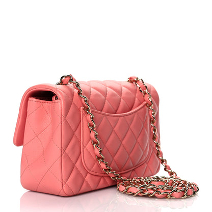 Chanel Lambskin Quilted Mini Rectangular Flap Pink 3 of 11