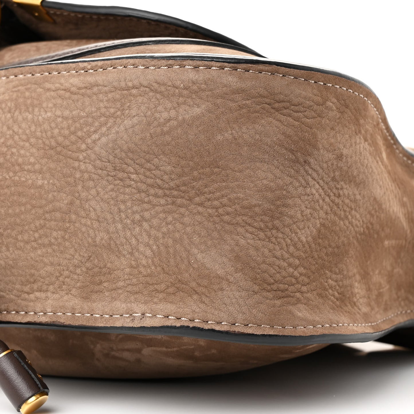 Suede Calfskin Small Marcie Satchel Flannel Grey