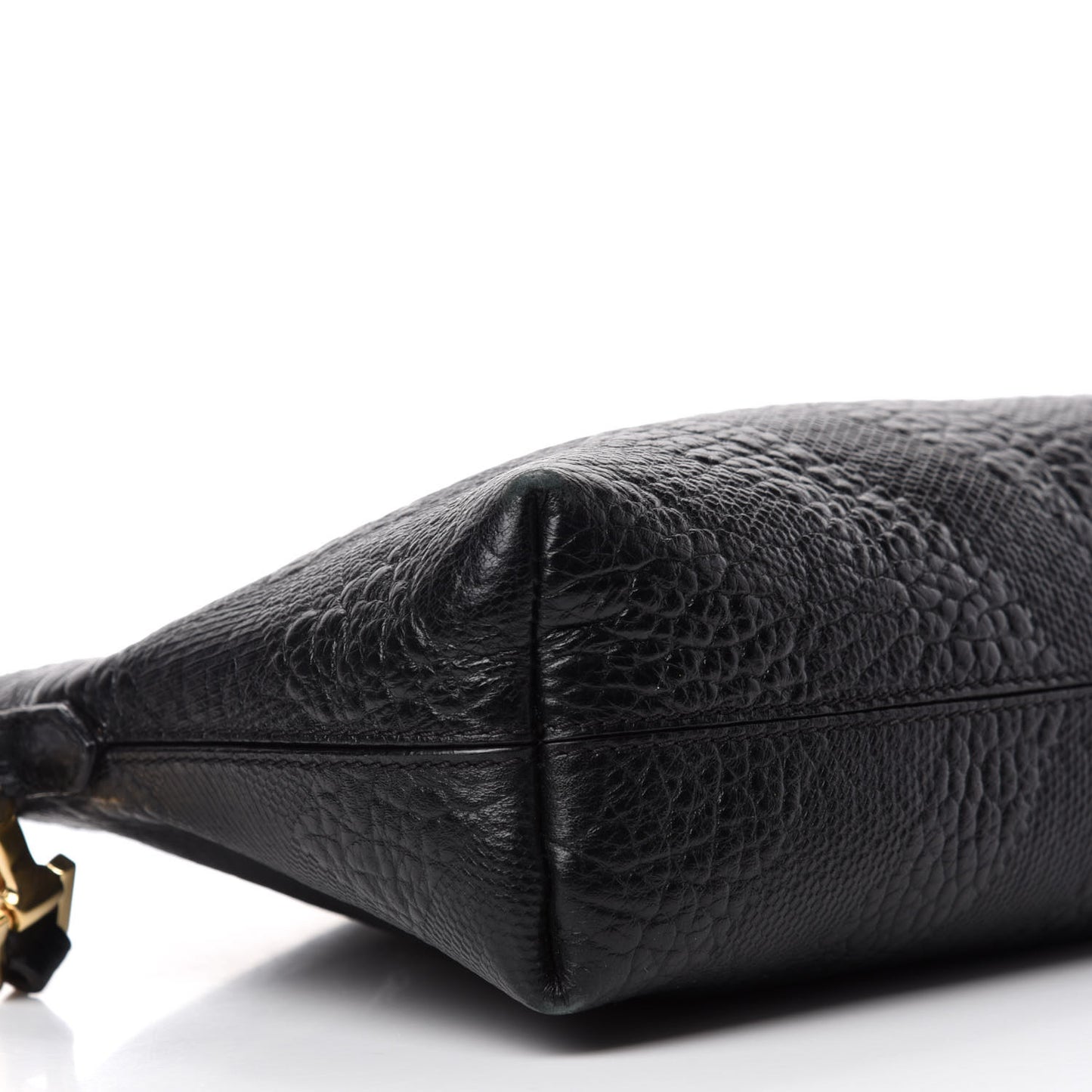 Signature Grain Calfskin Check Embossed Small Chichester Crossbody Clutch Bag Black