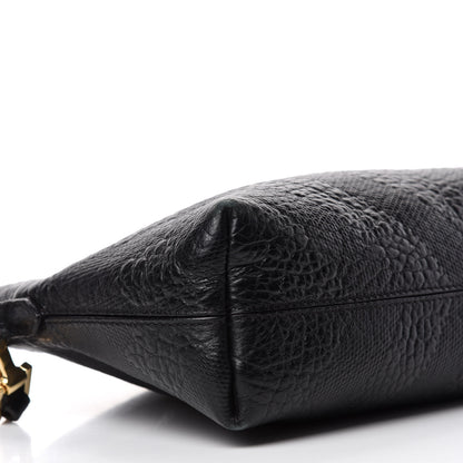 Burberry Signature Grain Calfskin Check Embossed Small Chichester Crossbody Clutch Bag Black 6 of 9