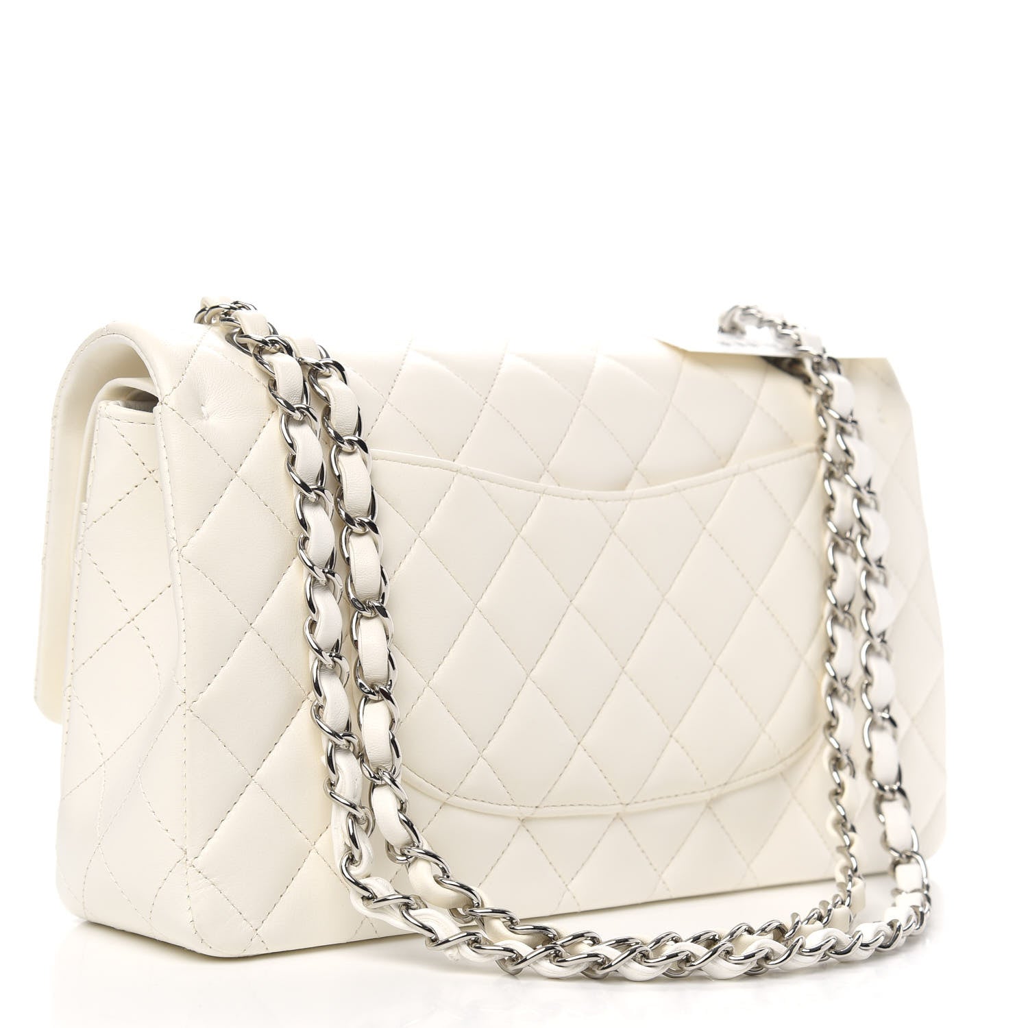 Chanel Lambskin Quilted Medium Double Flap White 3 of 11