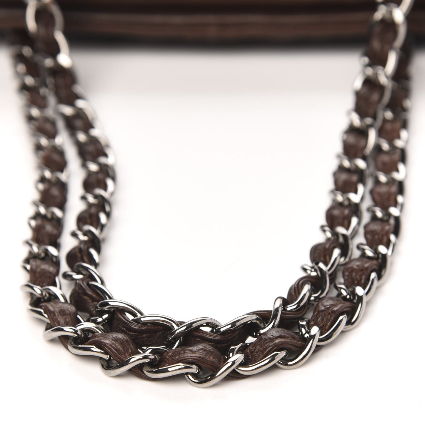 Calfskin Diamond Stitch Small Tote Dark Brown