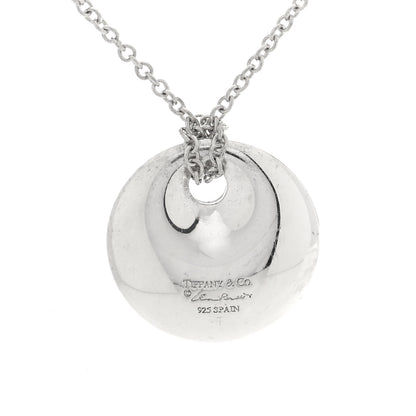 Tiffany Sterling Silver Elsa Peretti Round Disc Pendant Necklace 4 of 5