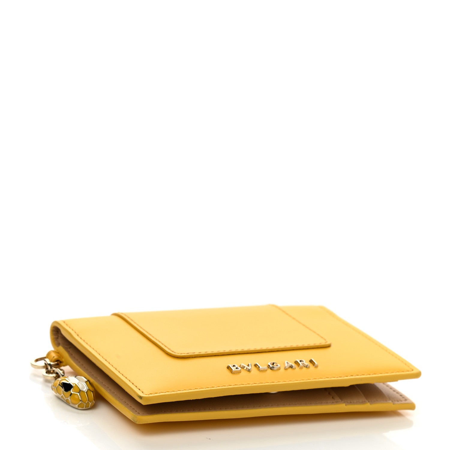 Bulgari Serpenti Calfskin Forever Card Case Sun Citrine Yellow 4 of 6